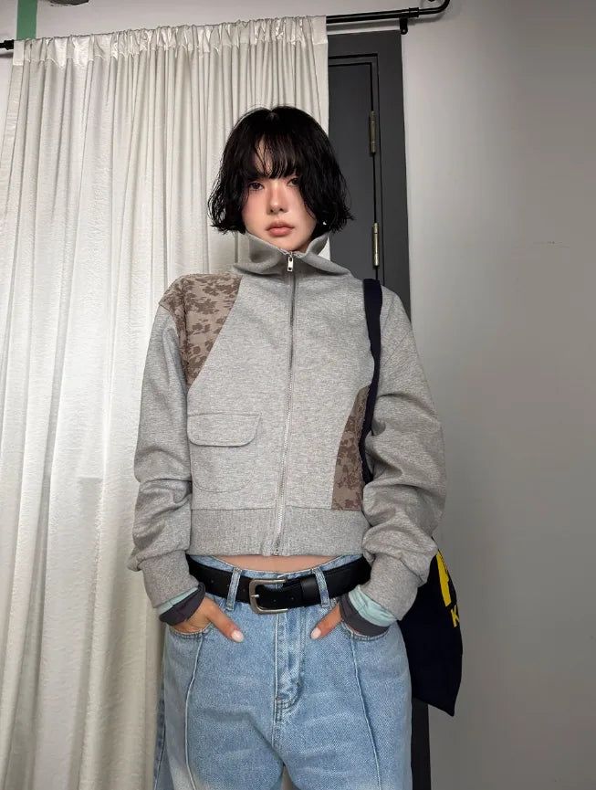 FLOWER PANEL HIGH-NECK JUMPER