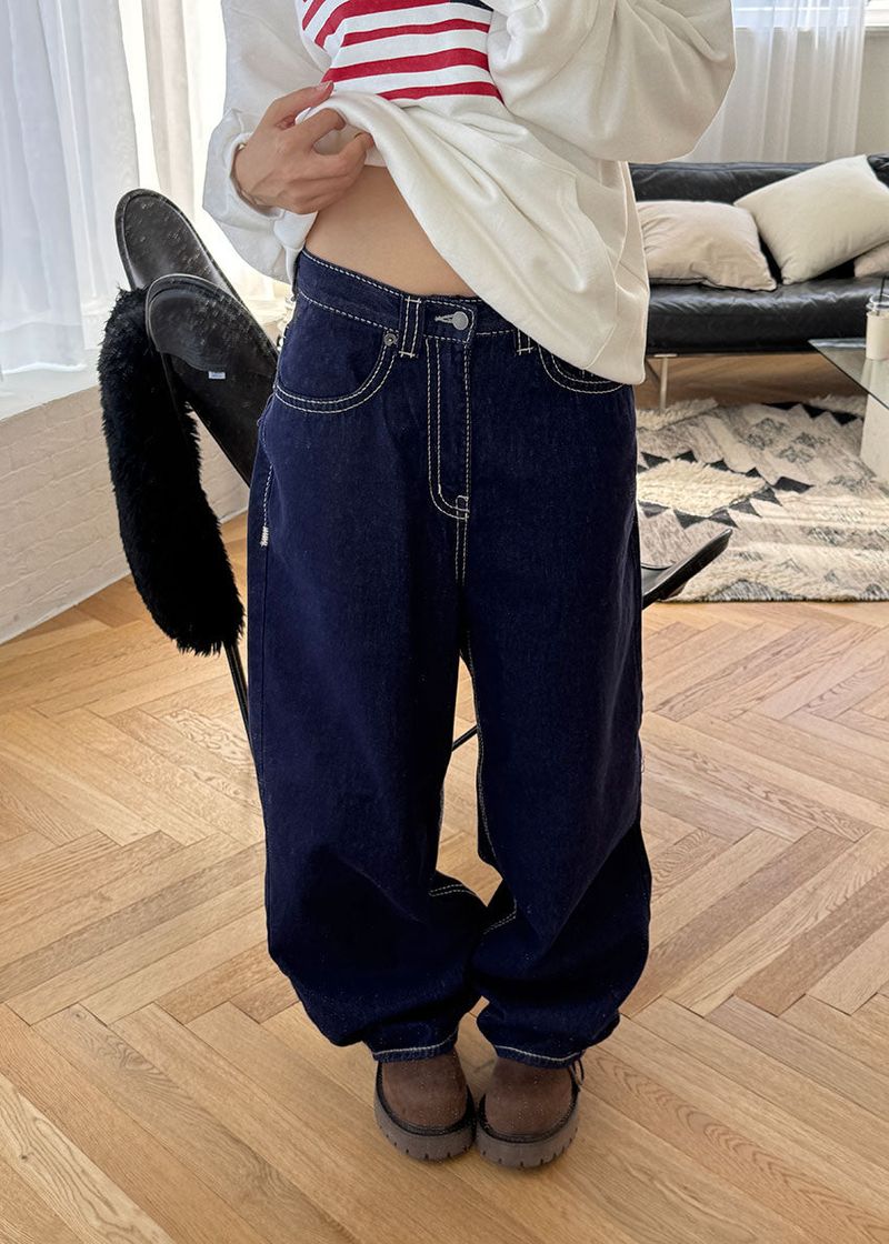 STITCH POCKET WIDE DENIM