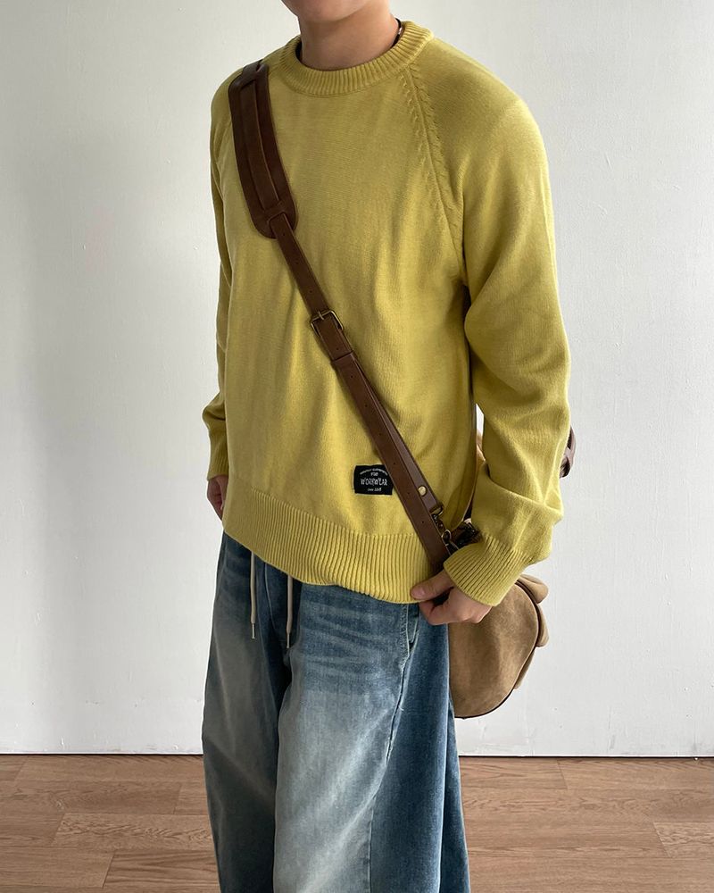 Number Patch Round Knit
