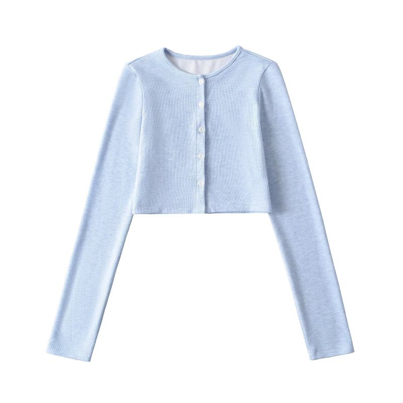 Basic Round Crop Knit Cardigan