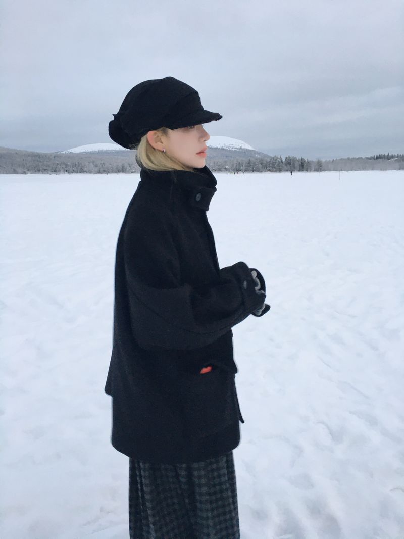Blended Neck Bijou Line Short Coat (3c)