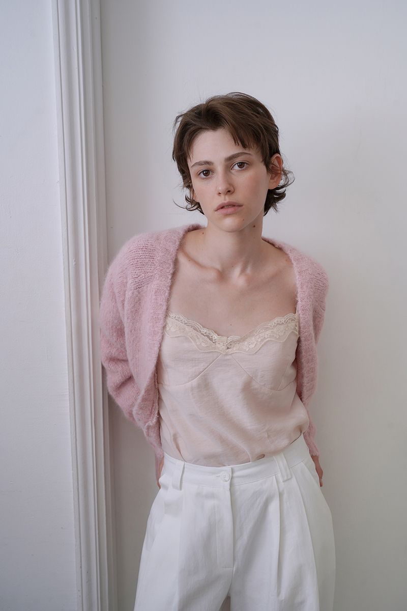 Softy alpaca cardigan_pink