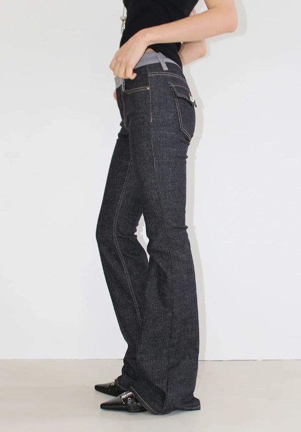 COLOR BLOCK BOOTCUT DENIM