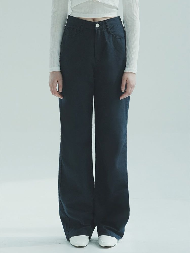WAAR（ワル）の「W1010 LINEN WIDE PANTS_NAVY（Pants）」