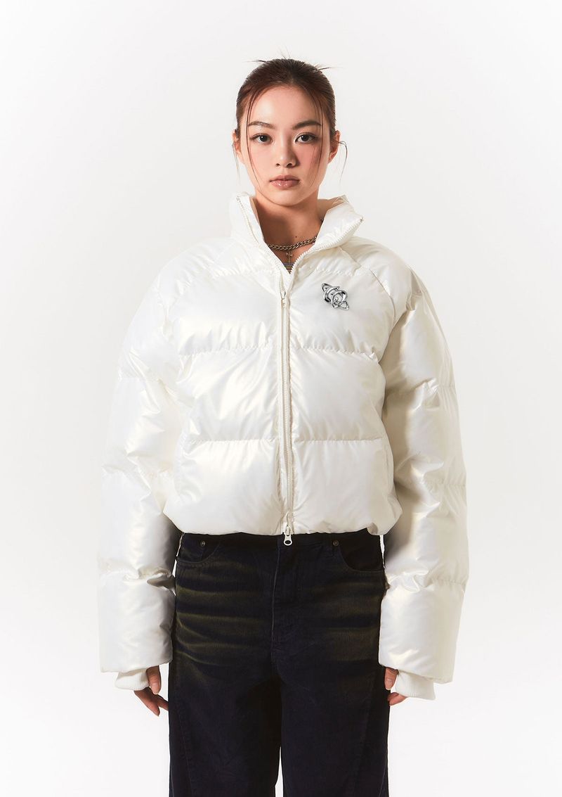 high beam puffer jk - pearl white
