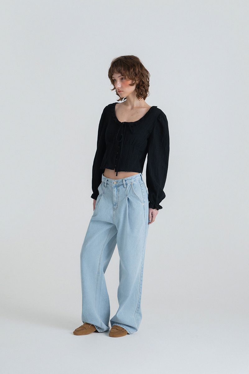 Prelin ribbon blouse_black