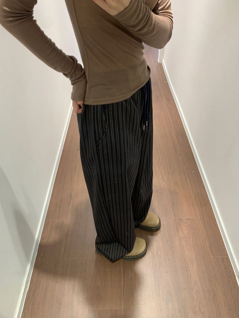 Foy Stripe Slacks(2color)