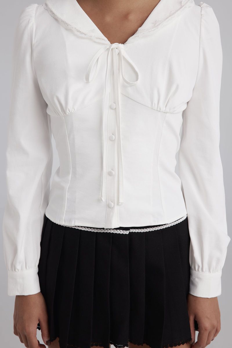 Dreamy Ribbon Blouse, White
