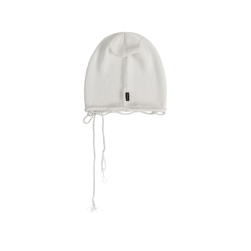 LONG STRING MESH BEANIE (WHITE)