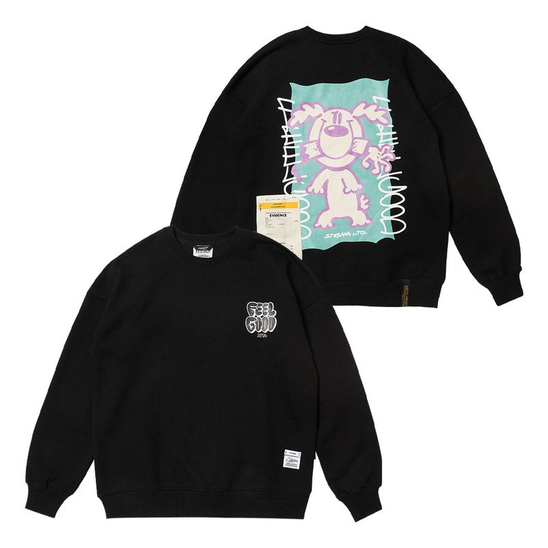 DOGGY OVERSIZED CREWNECK BLACK / IVORY