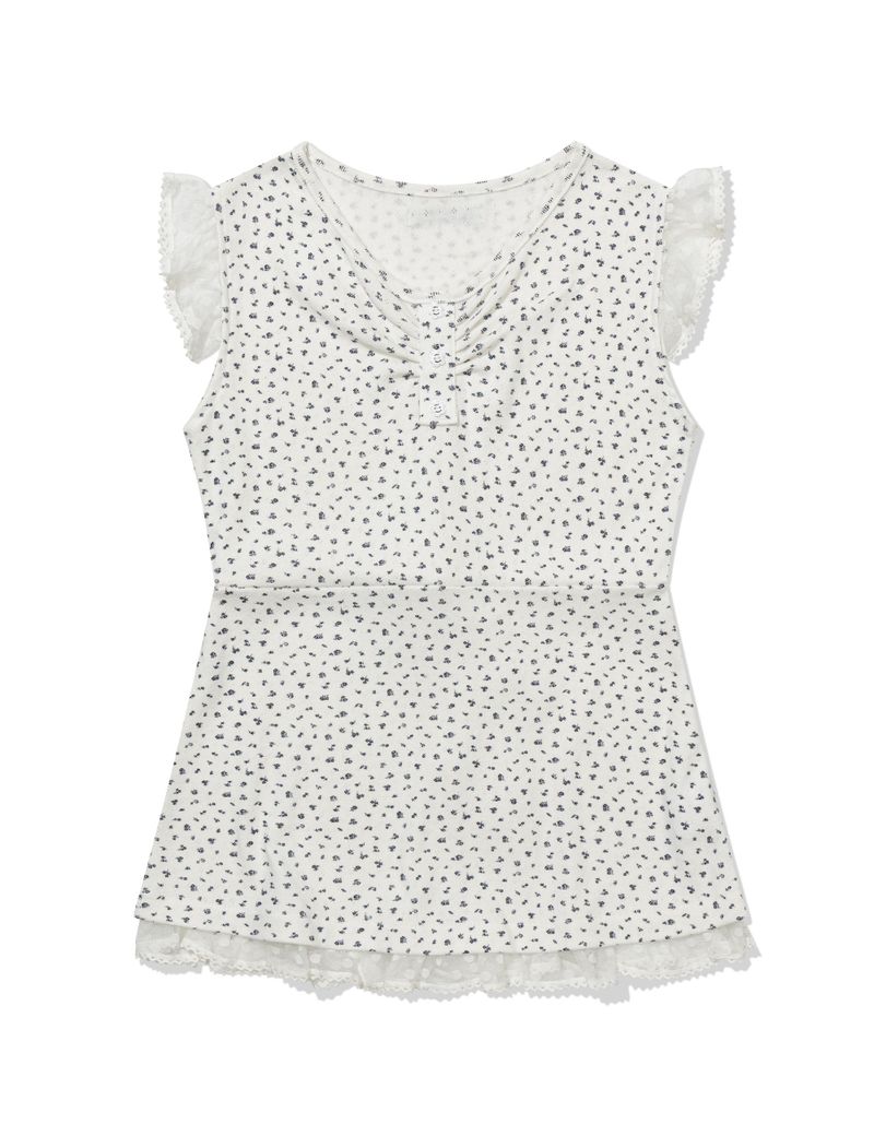 FLOWER LACE SLEEVELESS(WHITE)