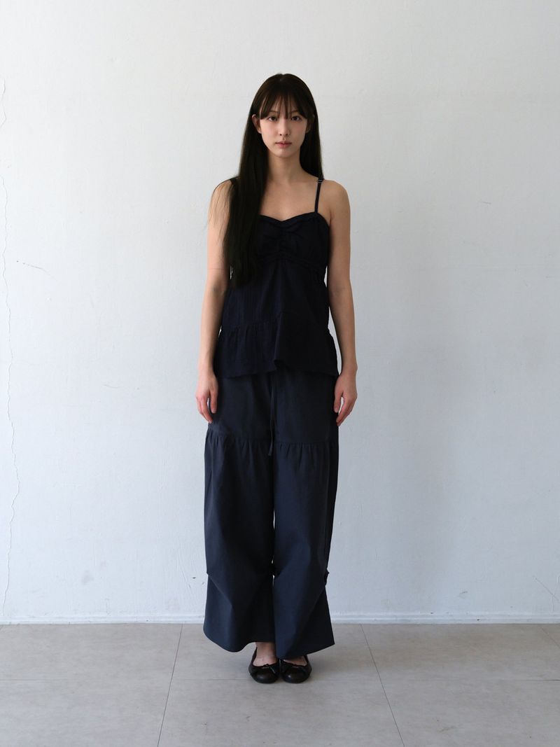 Boho Shirring Sleeveless (Navy)