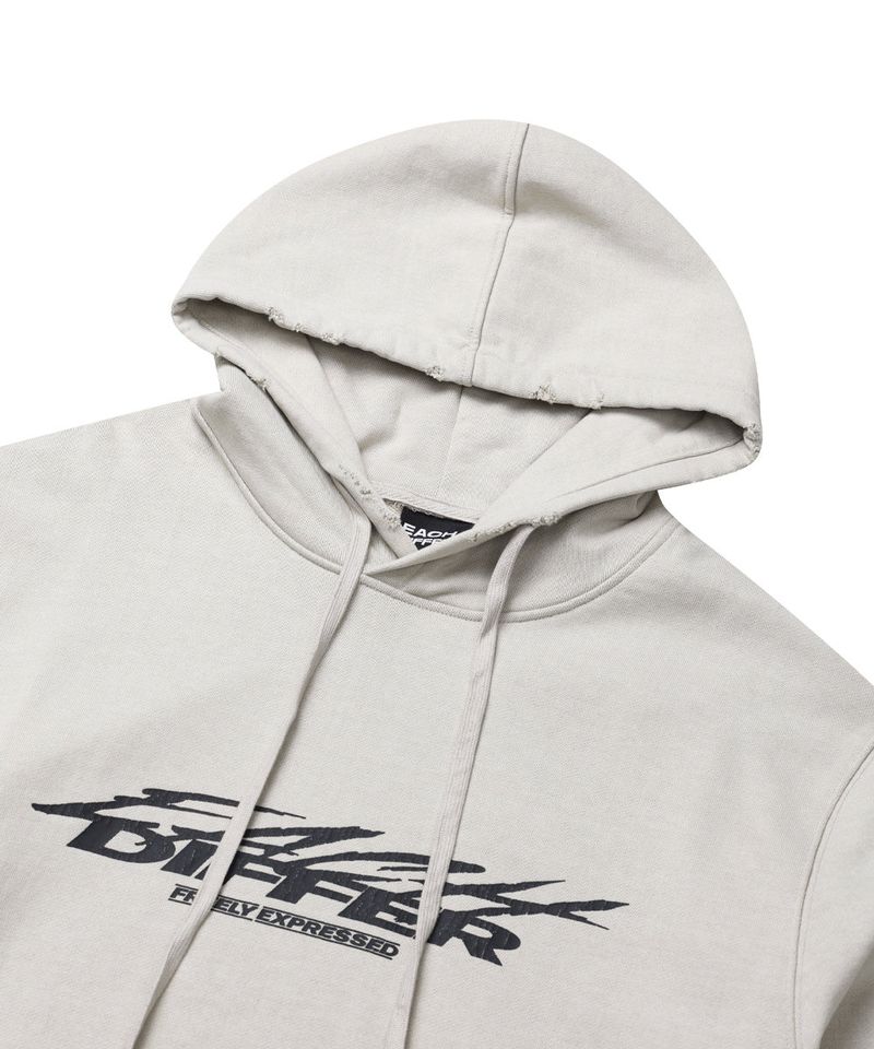 GRAFFITI CRACK HOODIE_BEIGE GRAY