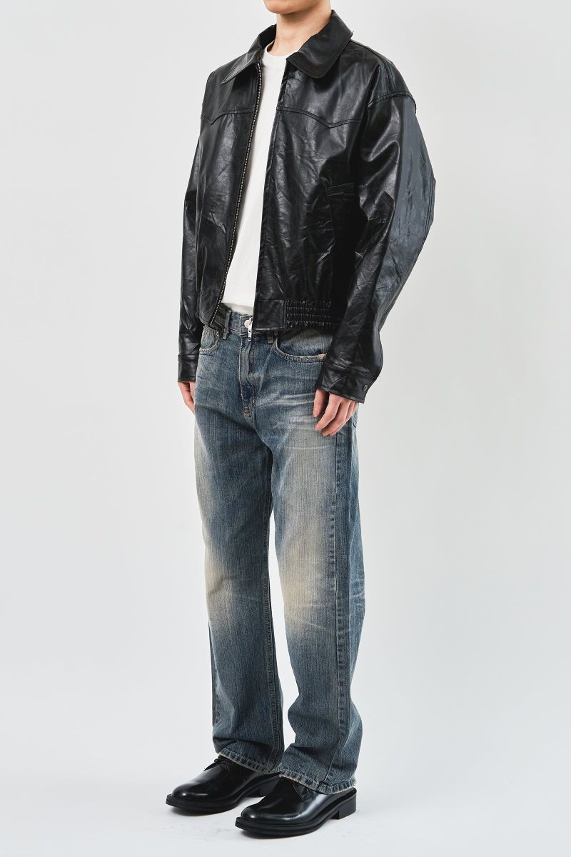 Chelo Wrinkled Leather Jacket (2color)