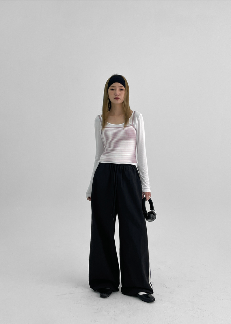 BLACKUP（ブラックアップ）の「[MADE] P&L lace line fleece banding pants（Pants）」
