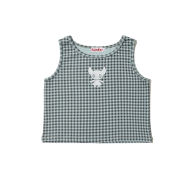 CAT MONSTER CHECK SLEEVELESS