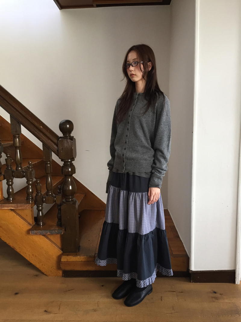 Caro Patchwork Long Skirt (2color)