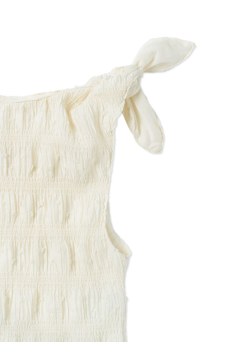 Smoke shirring blouse_cream