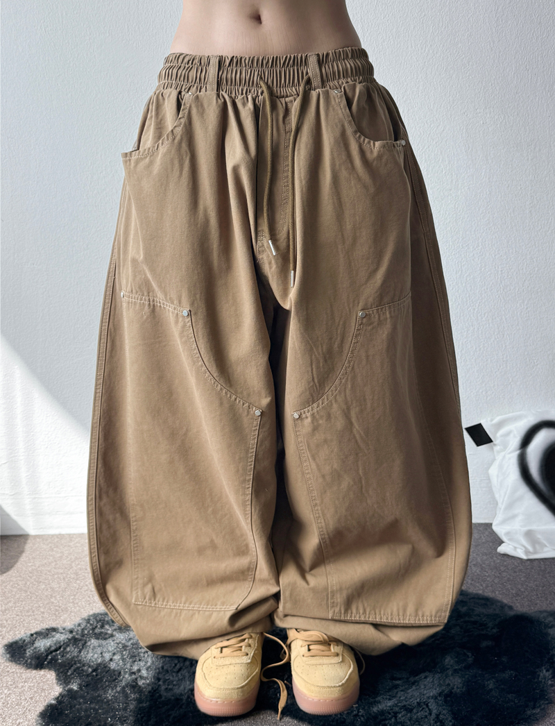 Beaudy Balloon Rivet Cotton Long Pants 4 Colors
