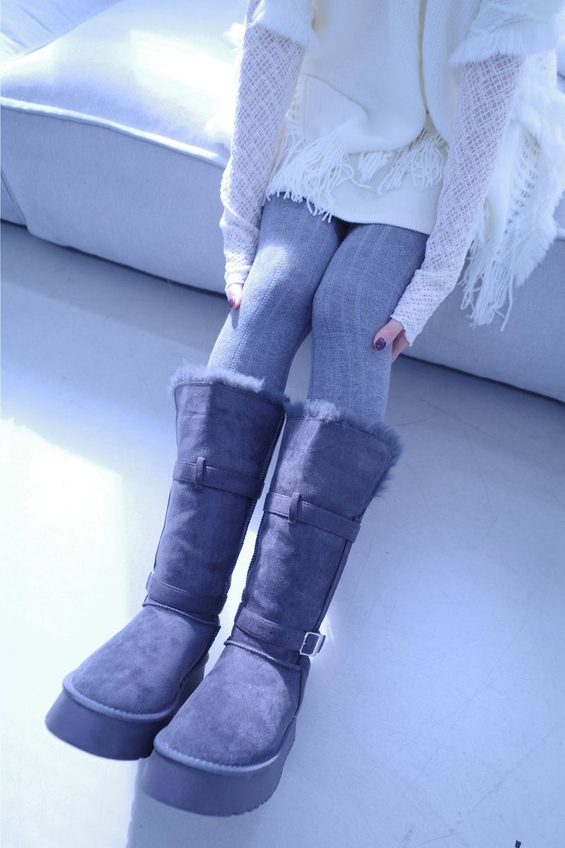 pom pom buckle long ugg boots