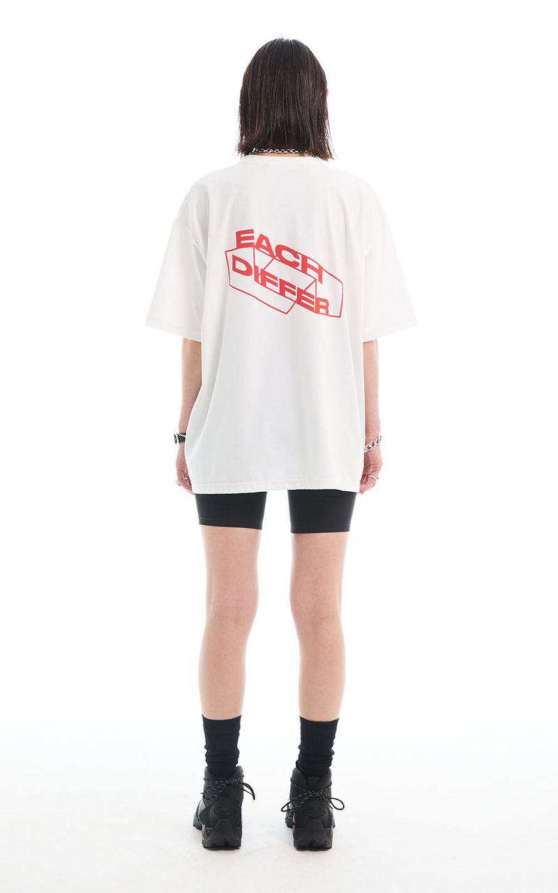 EACH DIFFER(イーチディファー)の「REFLECTIVE OVER SIZE T-SHIRT_WHITE(Tops)」