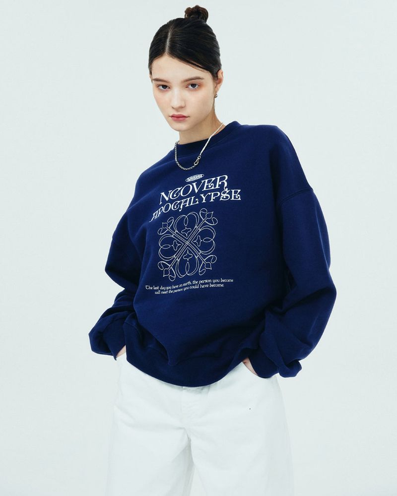 NCOVER(エンカバー)の「APOCALYPSE CLOVER SWEATSHIRT-NAVY(Tops)」