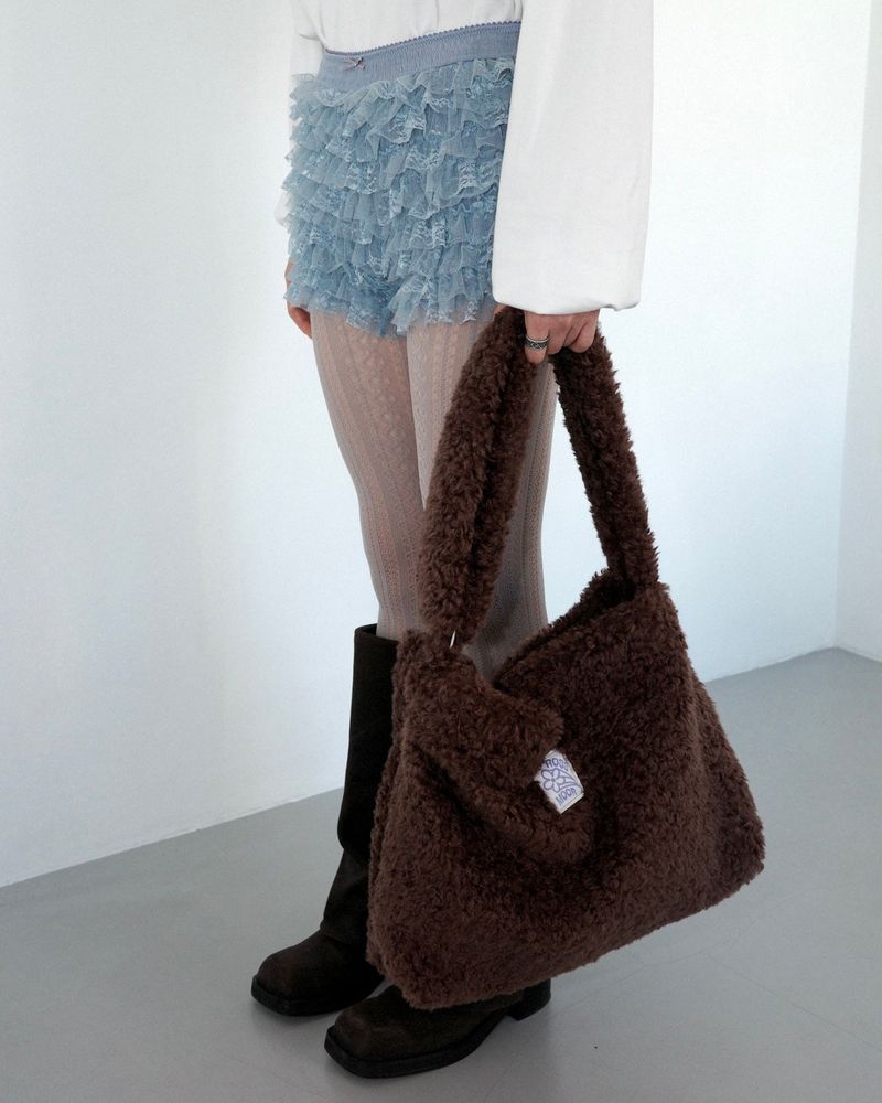 Teddy fluffy big bag _ dark brown