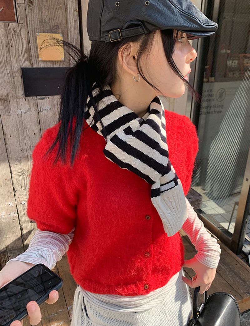 KNIT STRIPE MUFFLER (2C)