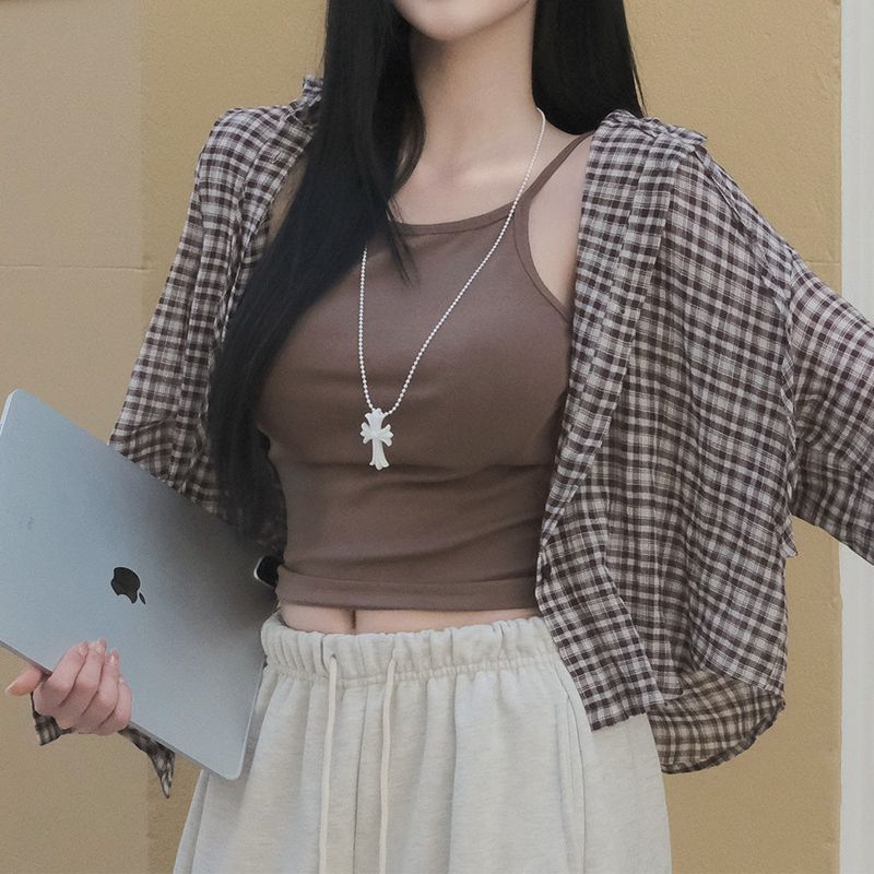 [MADE] フードサマーチェック柄シャツ