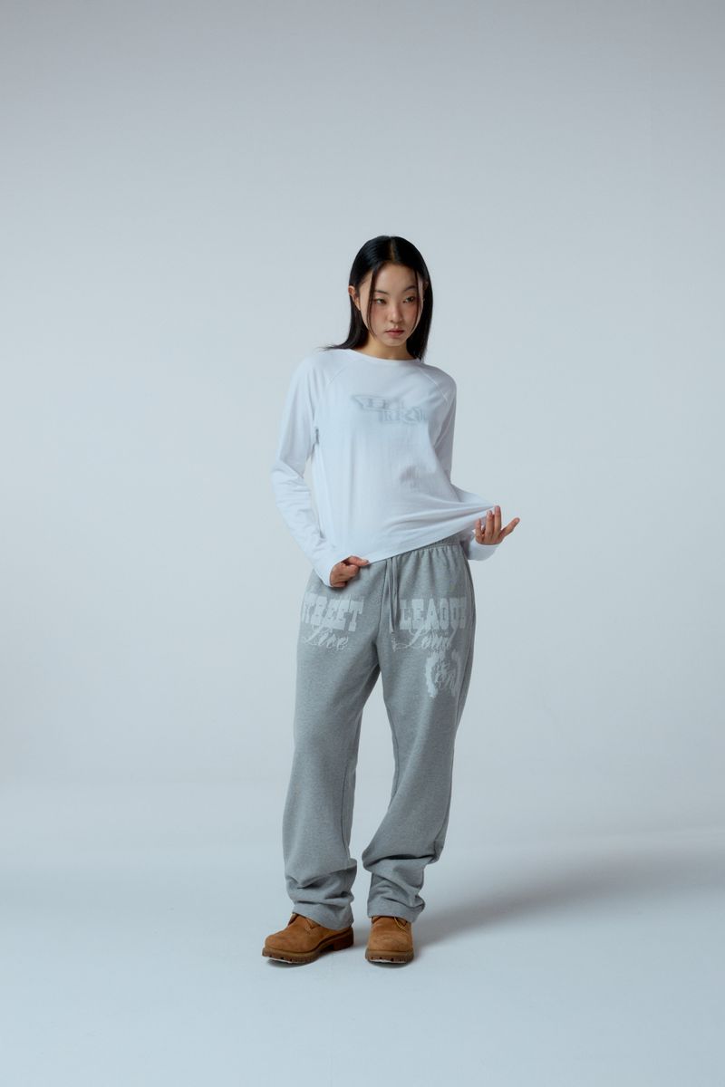 EEERRR Distorted Logo raglan long sleeve (White)
