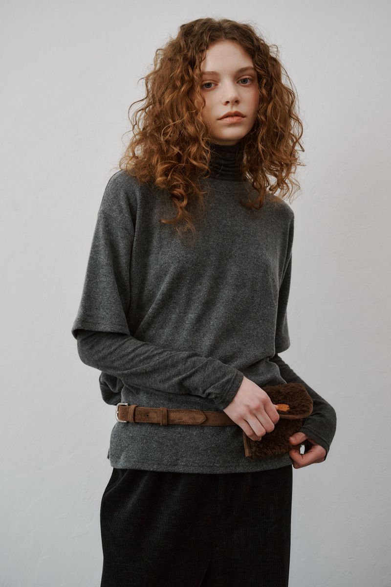 Boucle suede belt bag (Brown)