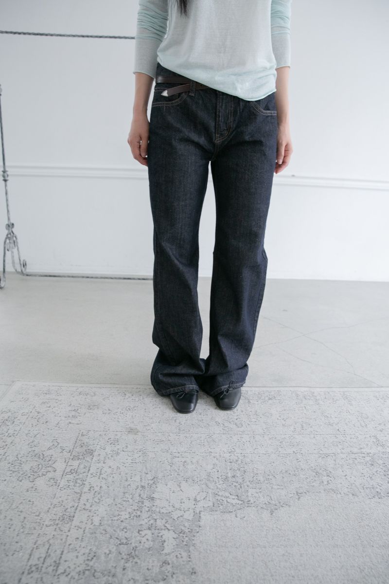ノンフェード ロー セミブーツカットパンツ(S-L)
