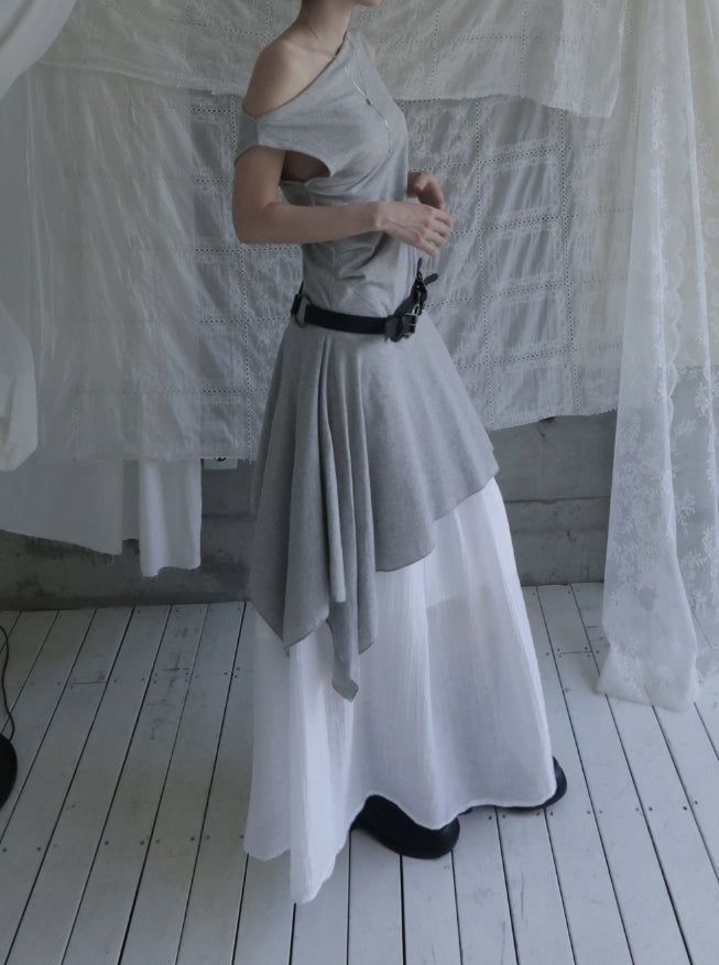 Sella Shirred Flare Long Skirt