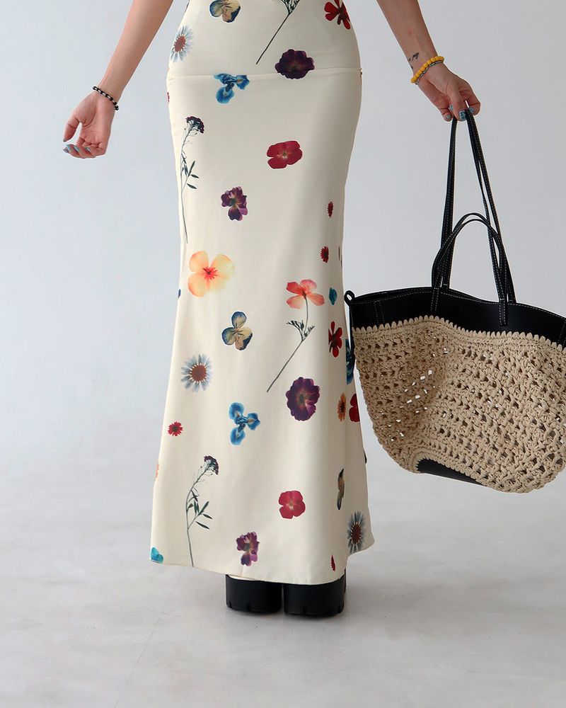 May Flower Slim Maxi Long Dress