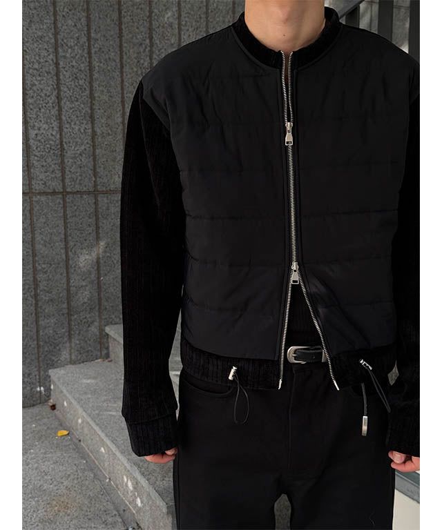 [F/W] Velvet crop padding cardigan(2color)