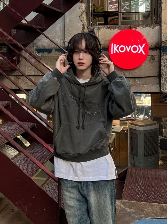 [LAN ARCHIVE] Pigment Patch Logo Crop Hoodie