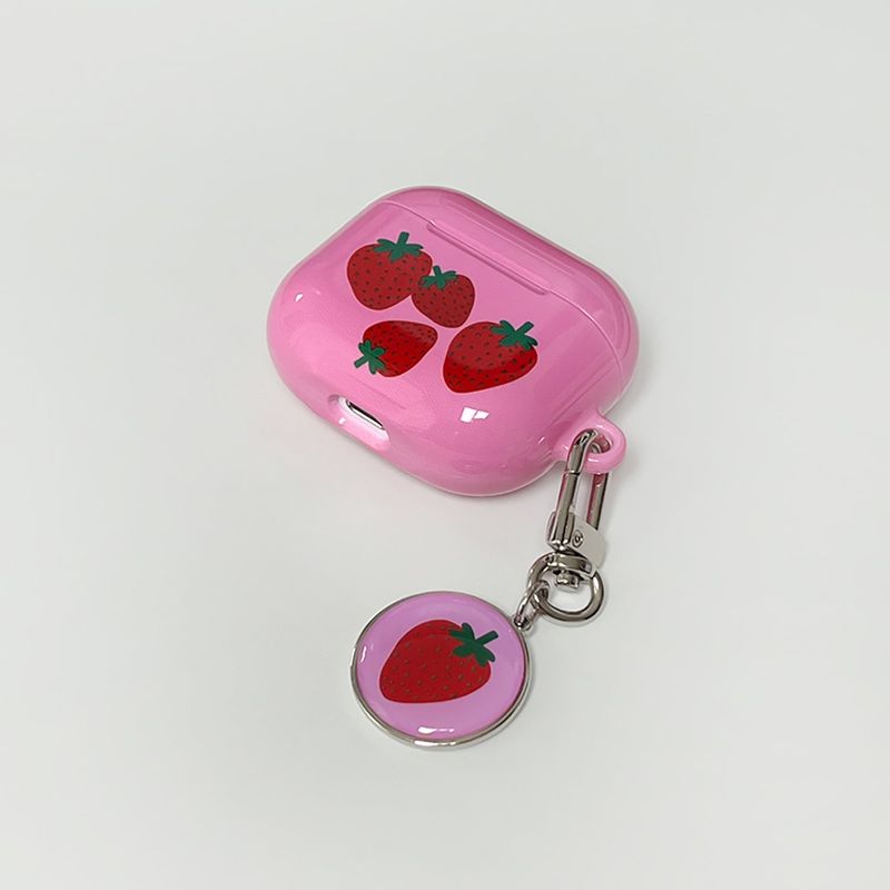 strawberry glossy airpods case(pink)