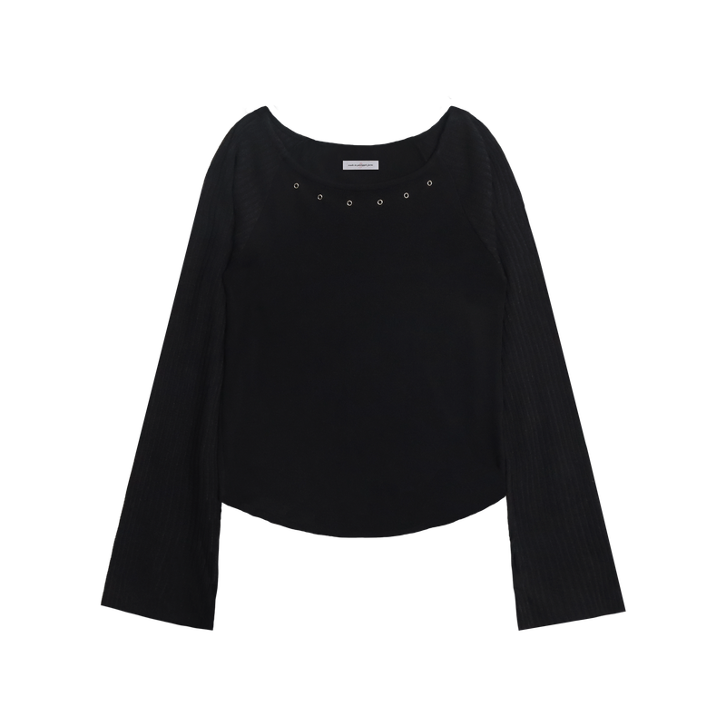EYELET REGLAN T-SHIRT