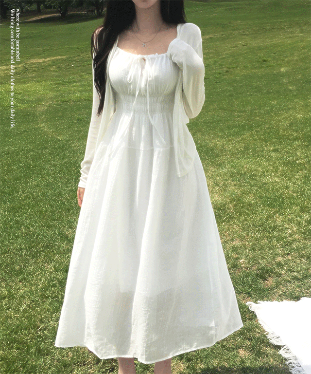JASMINBELL(ジャスミンベル)の「Yeonyu Ribbon Sleeveless Long Dress(Dresses)」