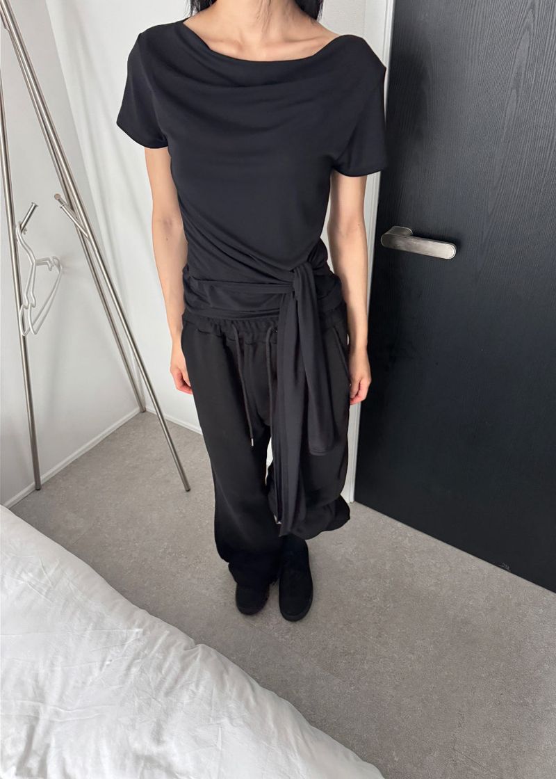 COWL DRAPE TIE TOP