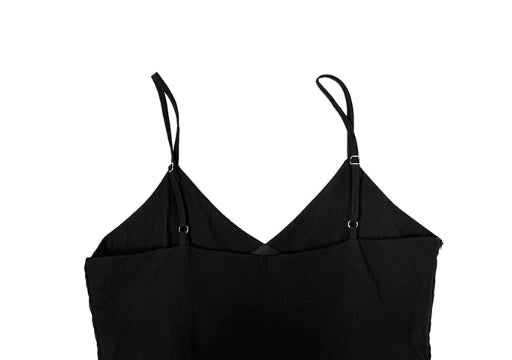 Omk Pintuck V-Neck Flare Sleeveless One Piece