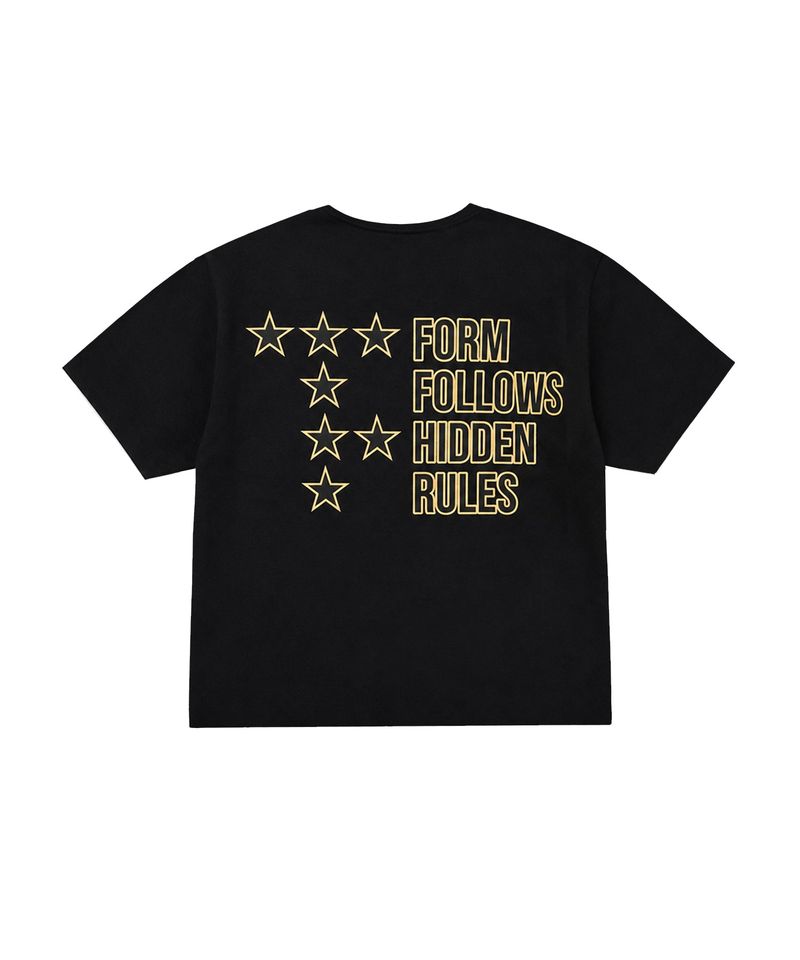 Star lettering cropped T-shirt - Black