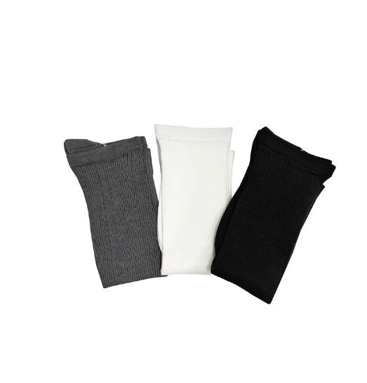 See-through basic rib long socks