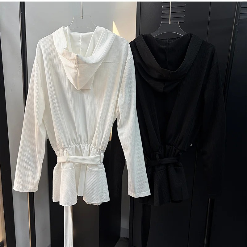 Hood belted one-piece(2color)