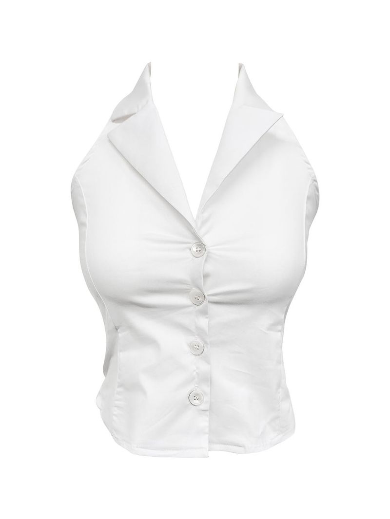 y2k back slit halter vest