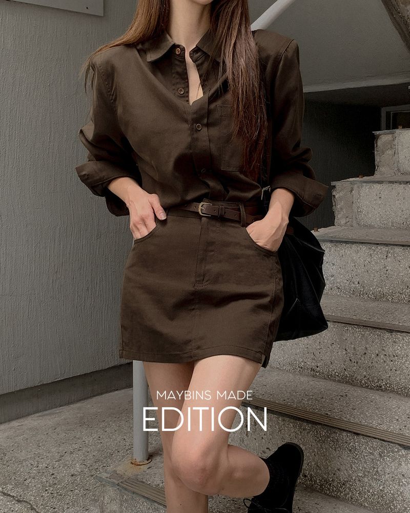 MADE. Ryoki shirt & skirt set with belt