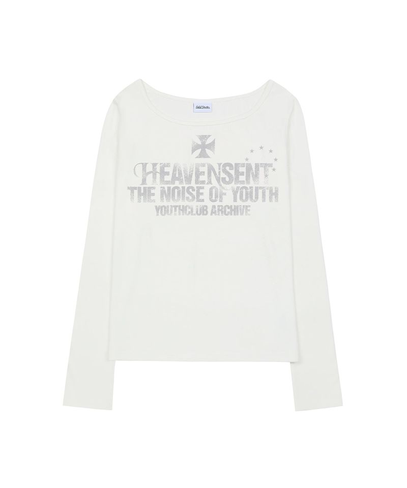 ODDSTUDIO（オッドスタジオ）の「Heaven Sent Loose Fit Boat Neck Long Sleeve - WHITE（Tops）」