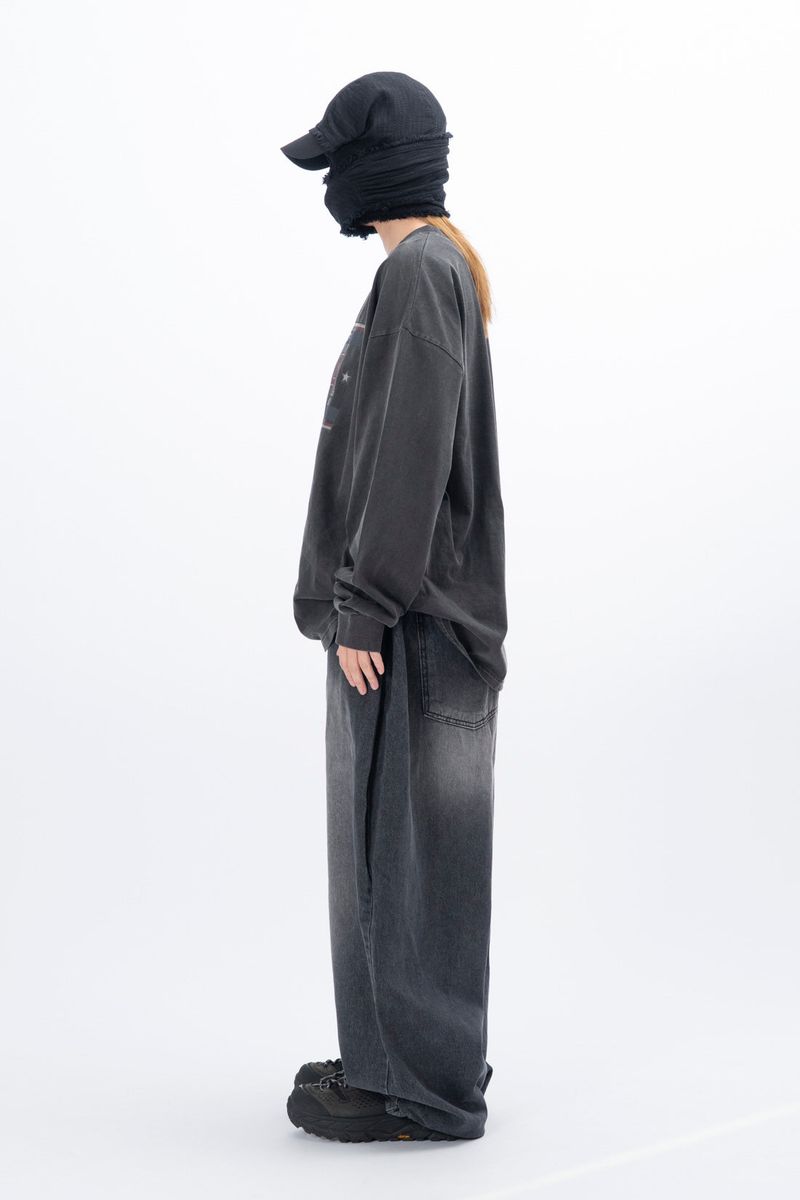 Leggy Side Tuck Balloon Denim