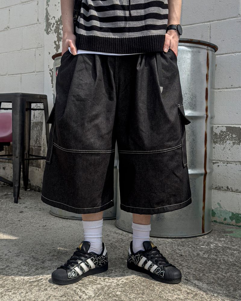 Circular Belt Stitch Cargo Bermuda