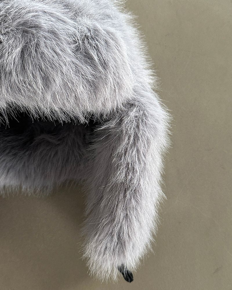 Mink fur earrings Baraklava Truffer hat